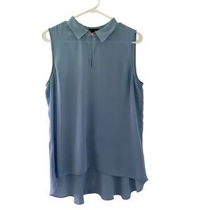 Vince Camuto Tank Top  Blouse Womens Size Medium Light Blue Collar Sleeveless‎